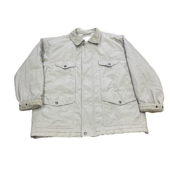 Vintage Faded Glory Workwear Jacket Barn Coat Chore Men’s Large Beige Quilted - Picture 1 of 16